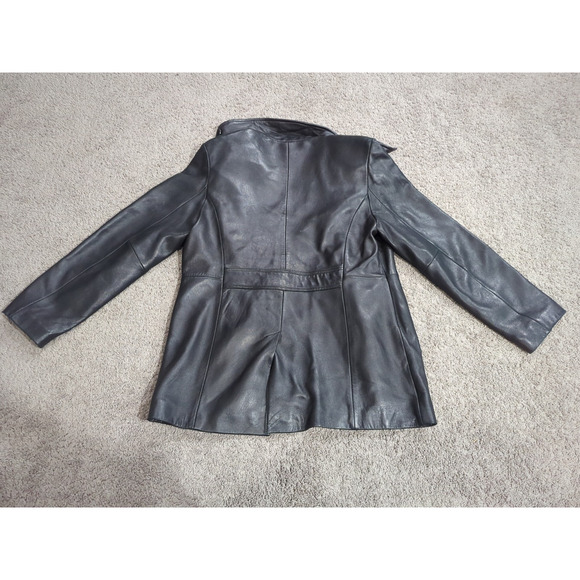 Women's Calvin Klein Genuine Leather Jacket size Large fast shipping - Picture 4 of 5